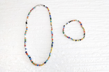 Lade das Bild in den Galerie-Viewer, Feines Schmuck Set - Glasperlenkette mit Verschluss & Armband "Murano Set"