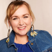 Lade das Bild in den Galerie-Viewer, Kreolenohrringe mit Papierperlen "Happy Madiba"