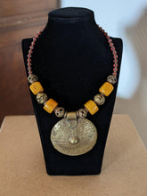 Load image into Gallery viewer, Extravagant necklace &quot;Khartoum&quot; made from recycled glass beads and brass from Sudan - UNIKAT
