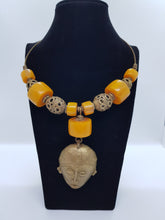 Load image into Gallery viewer, Extravagant necklace &quot;Khartoum&quot; made from recycled glass beads and brass from Sudan - UNIKAT
