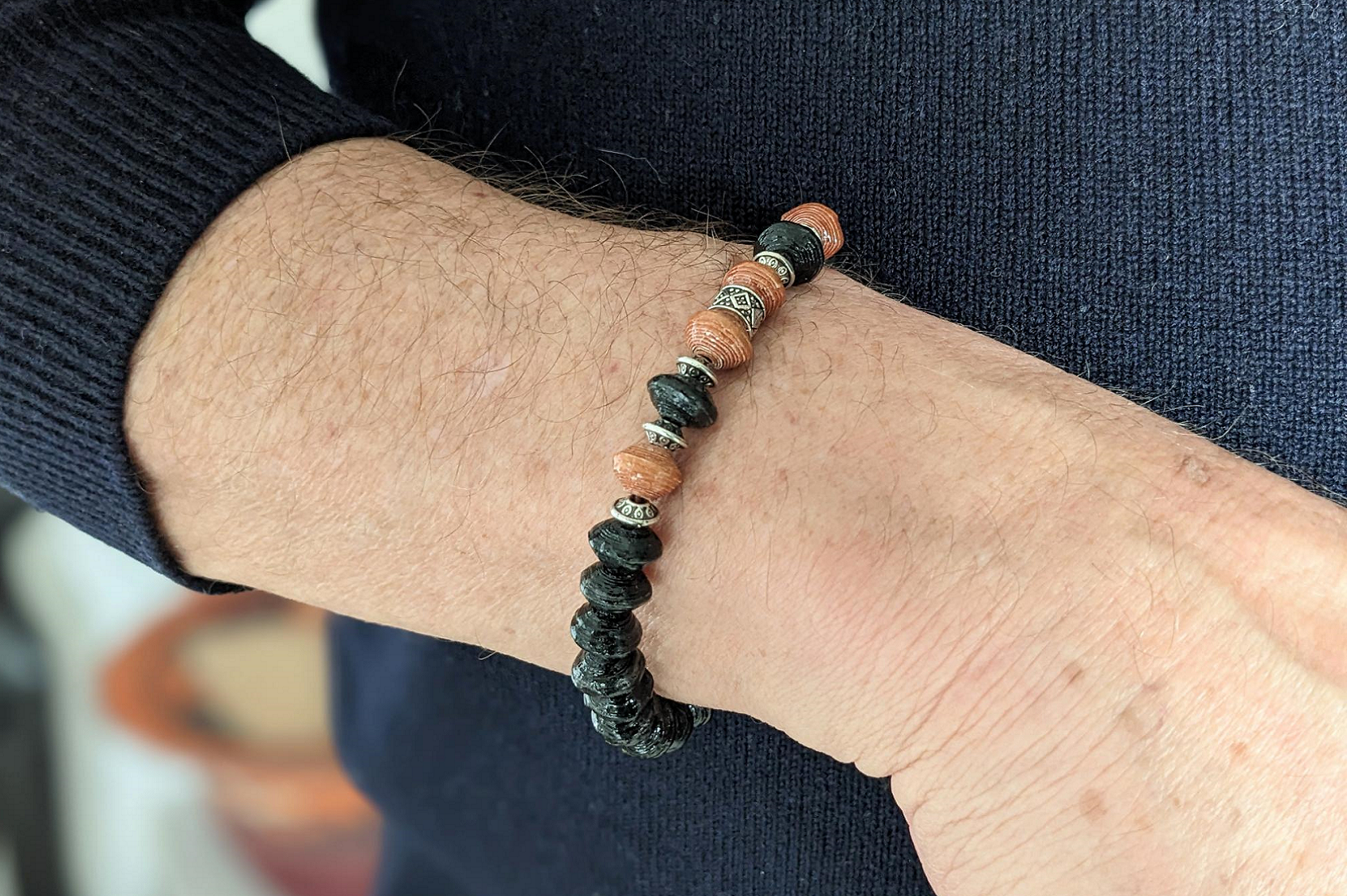 Lava beads 2025 mens bracelet