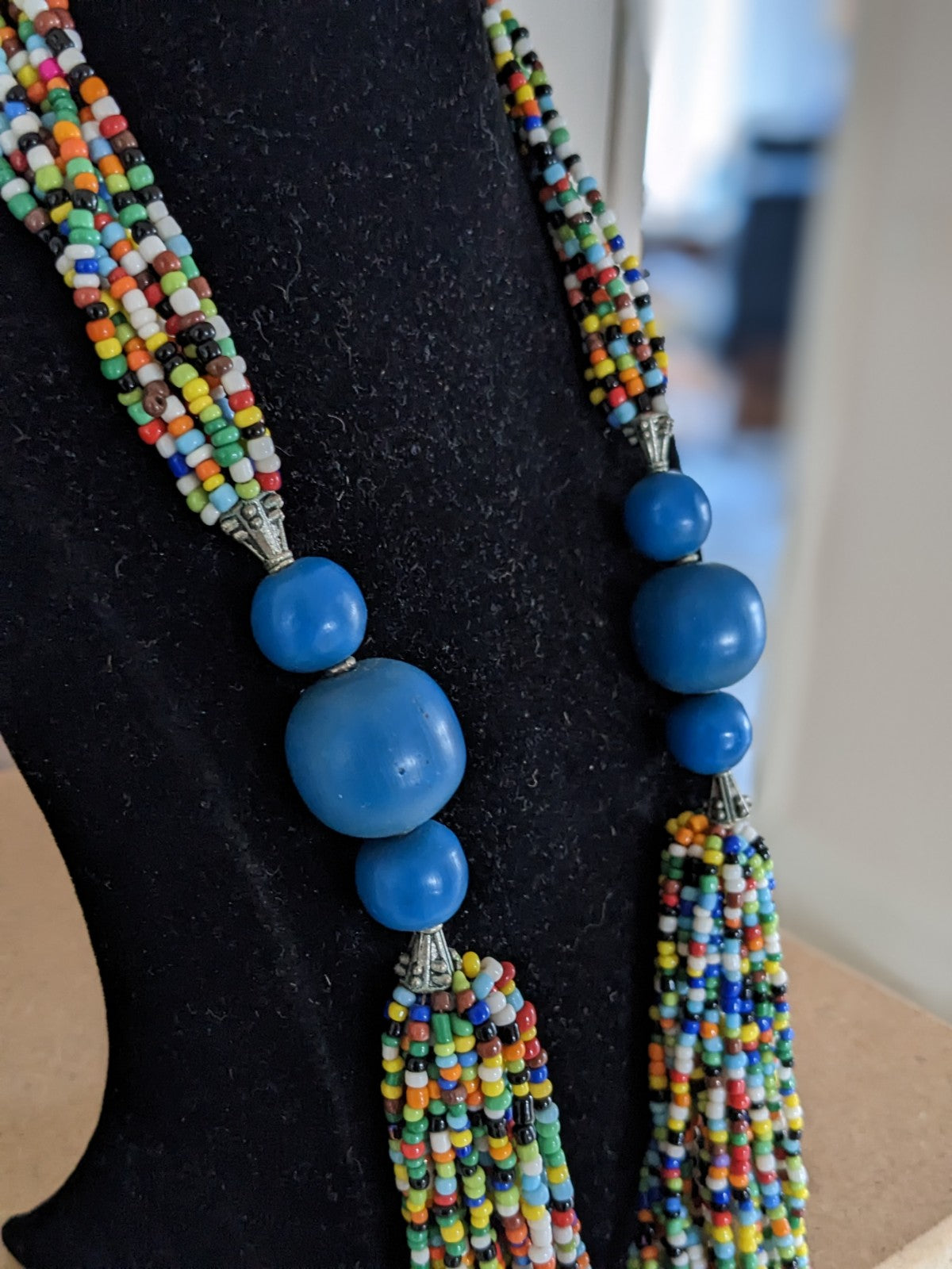 African glass bead earrings with studs PEARLS OF AFRICA