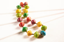 Load image into Gallery viewer, Short necklace with large paper beads &quot;Lupita&quot;
