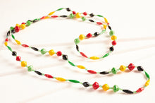 Load image into Gallery viewer, Long reggae necklace made of paper beads
